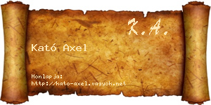Kató Axel névjegykártya